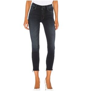 MOTHER High Waisted Looker Ankle Fray Mid Rise Slim Jean Last Call Wash Size 30